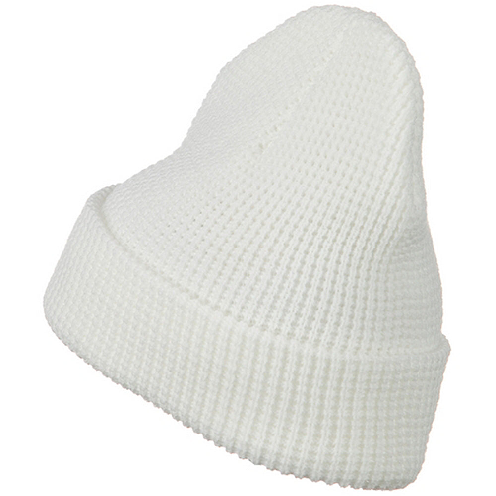 Big Stretch Waffle Stitch Cuff Beanie