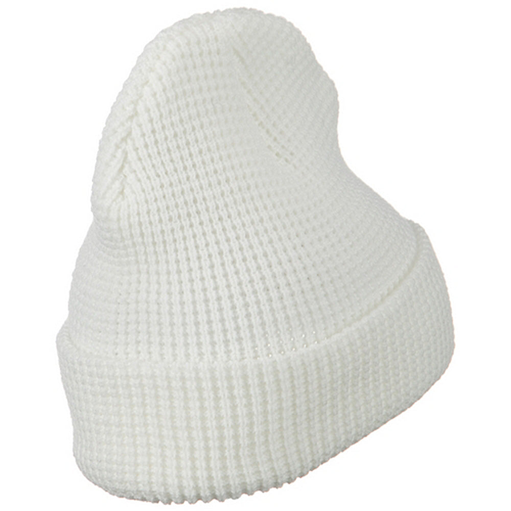 Big Stretch Waffle Stitch Cuff Beanie