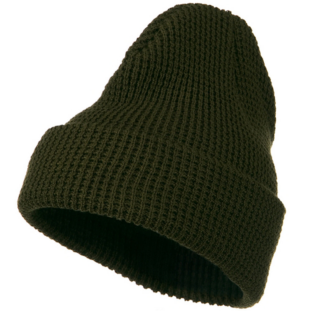 Big Stretch Waffle Stitch Cuff Beanie