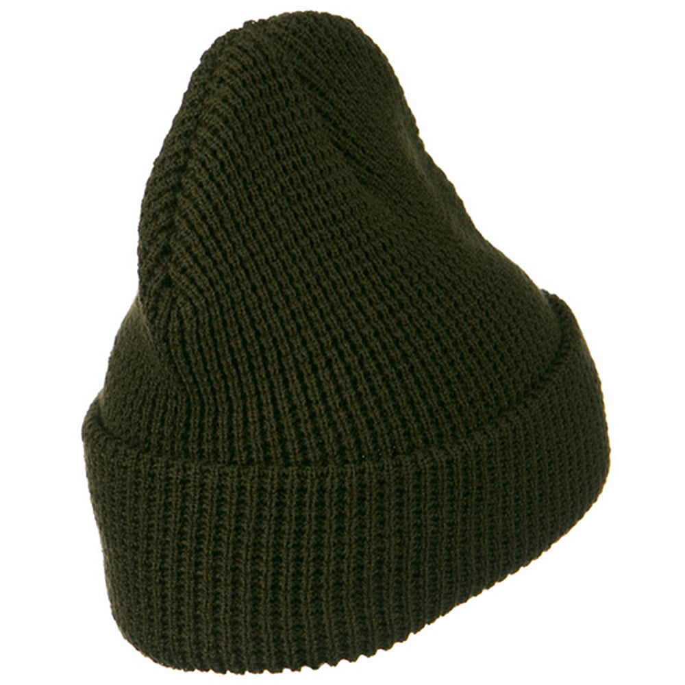 Big Stretch Waffle Stitch Cuff Beanie