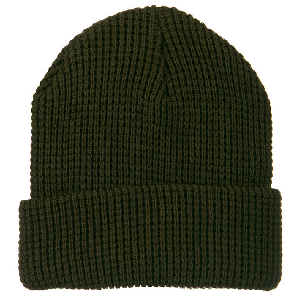 Big Stretch Waffle Stitch Cuff Beanie