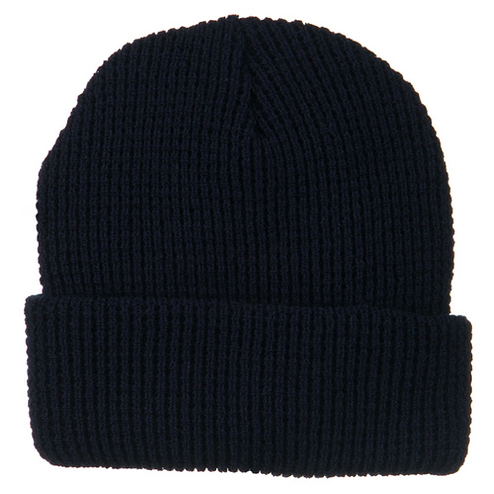 Big Stretch Waffle Stitch Cuff Beanie