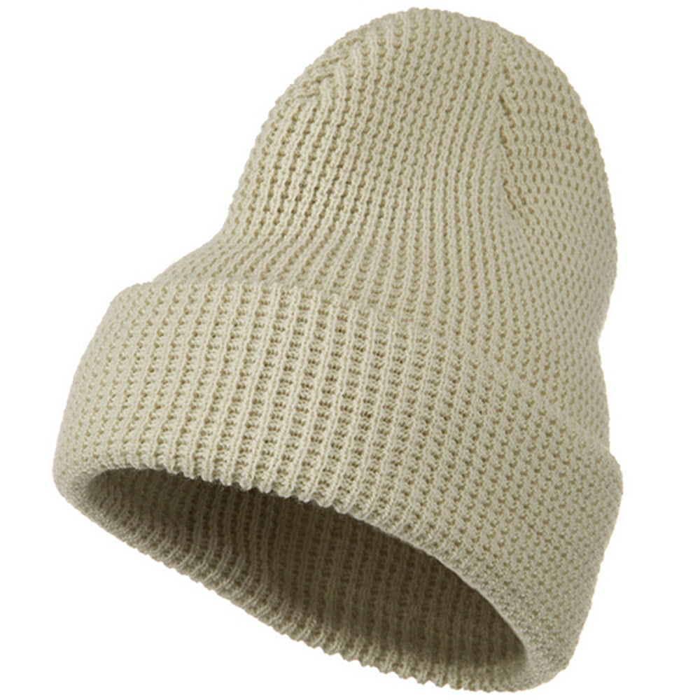 Big Stretch Waffle Stitch Cuff Beanie