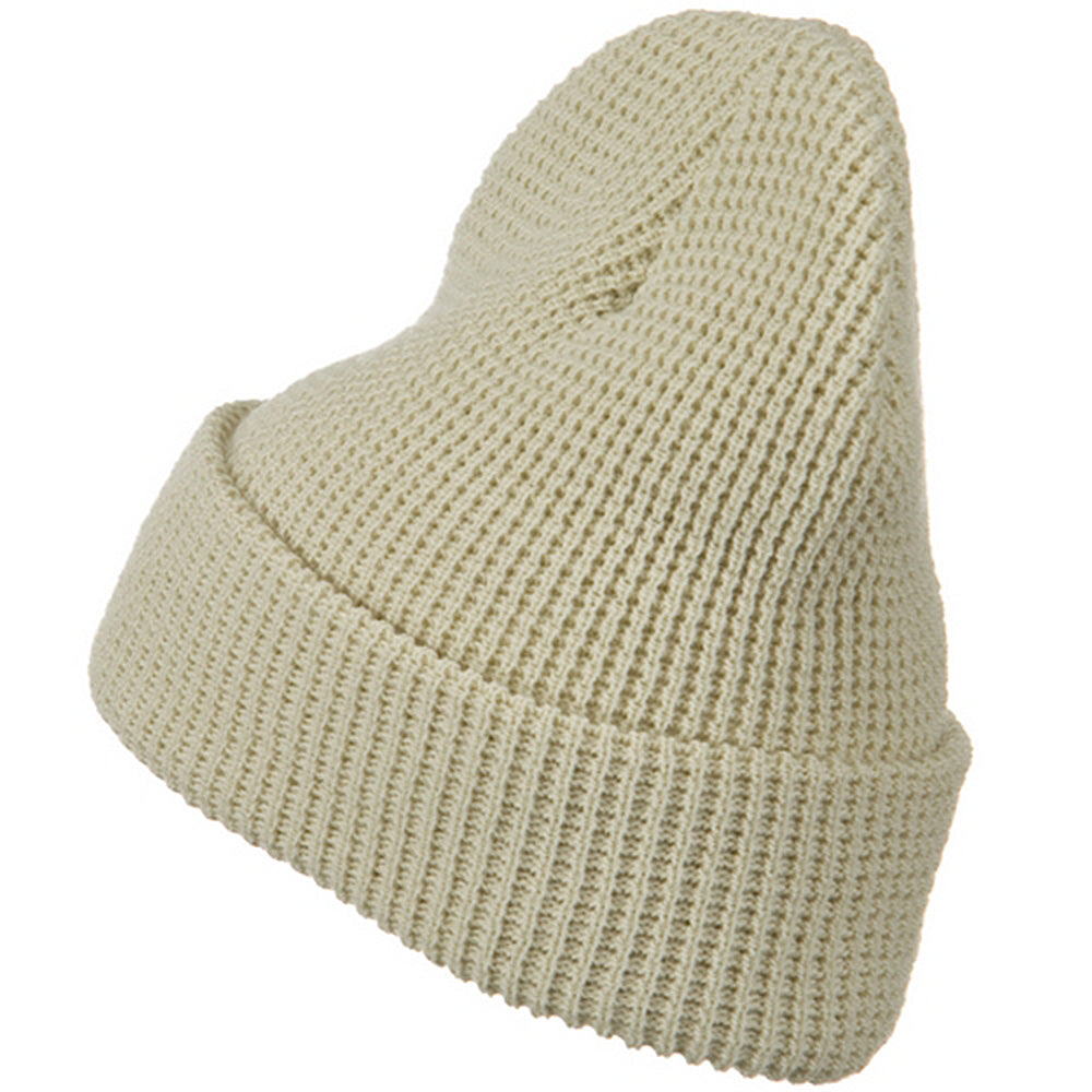 Big Stretch Waffle Stitch Cuff Beanie