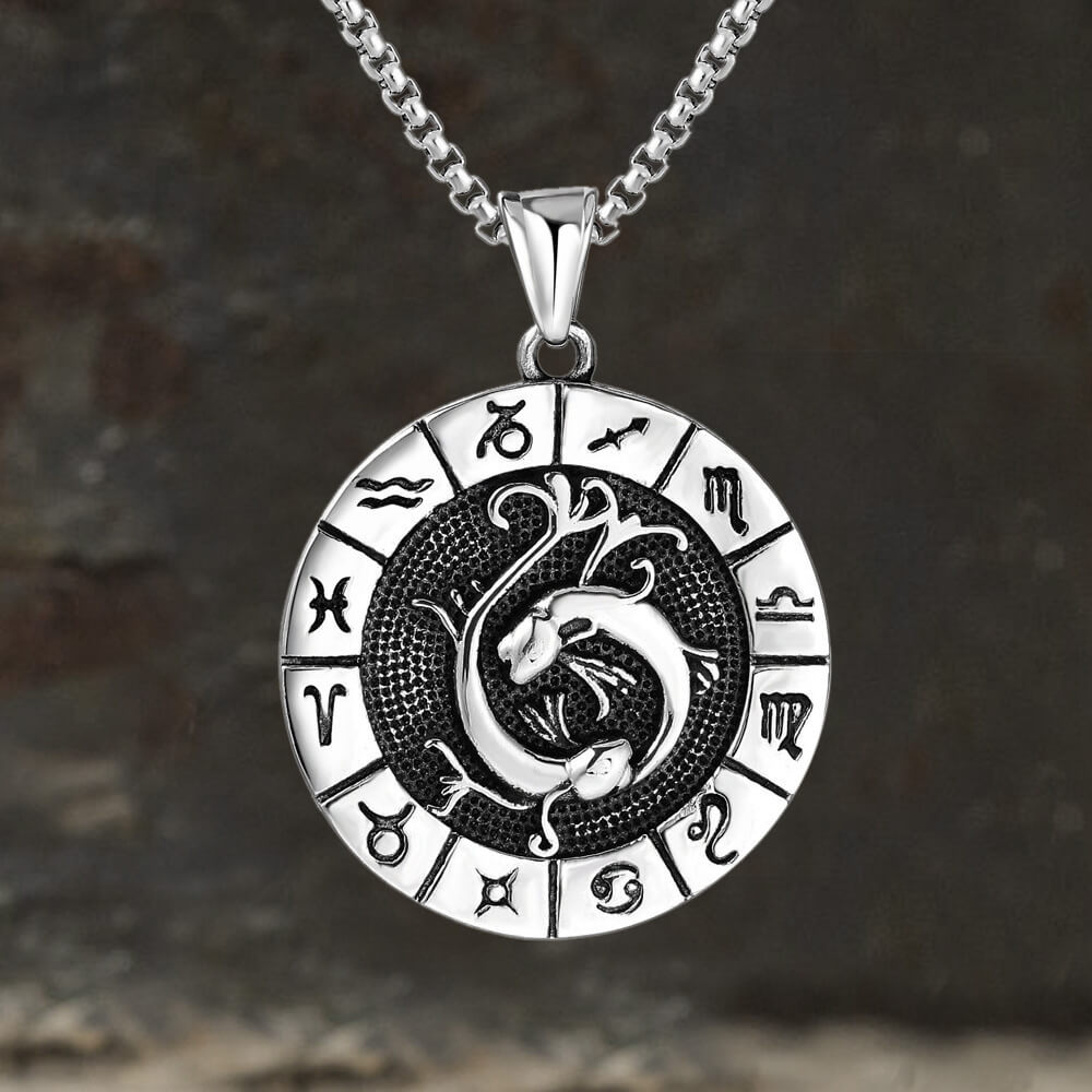 12 Constellation Divination Stainless Steel Pendant