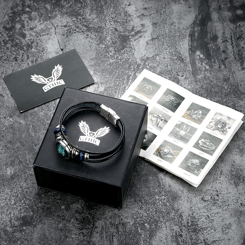 12 Constellation Multi-layer Leather Stainless Steel Bracelet