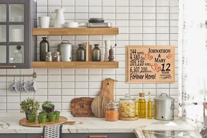 Personalized 12th Anniversary Gift – Custom Wood Keepsake for Husband, Wife, or Couple