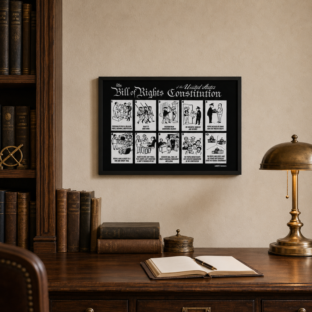 Illustrated Bill of Rights Poster
