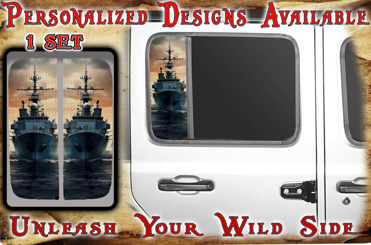 Navy Side door window decal  130