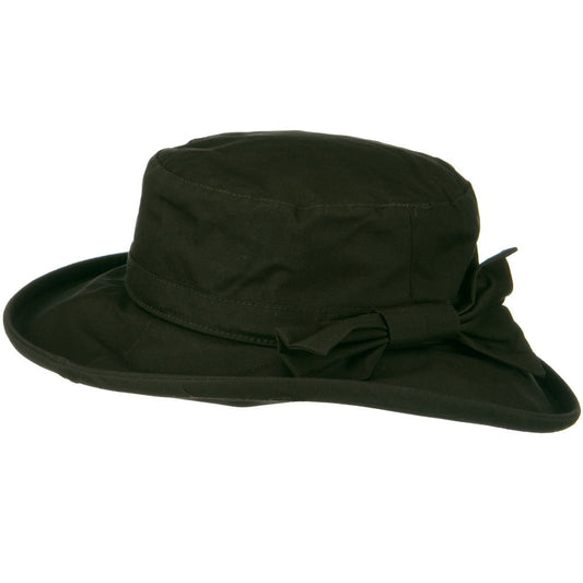 Waxed Cotton Canvas Ladies Wide Brim Bucket Hat
