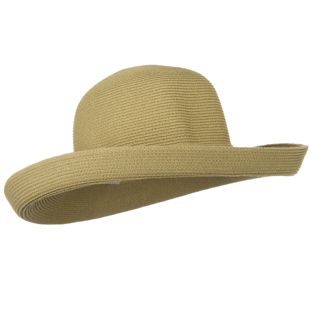 UPF 50+ Cotton Paper Braid Large Kettle Brim Hat