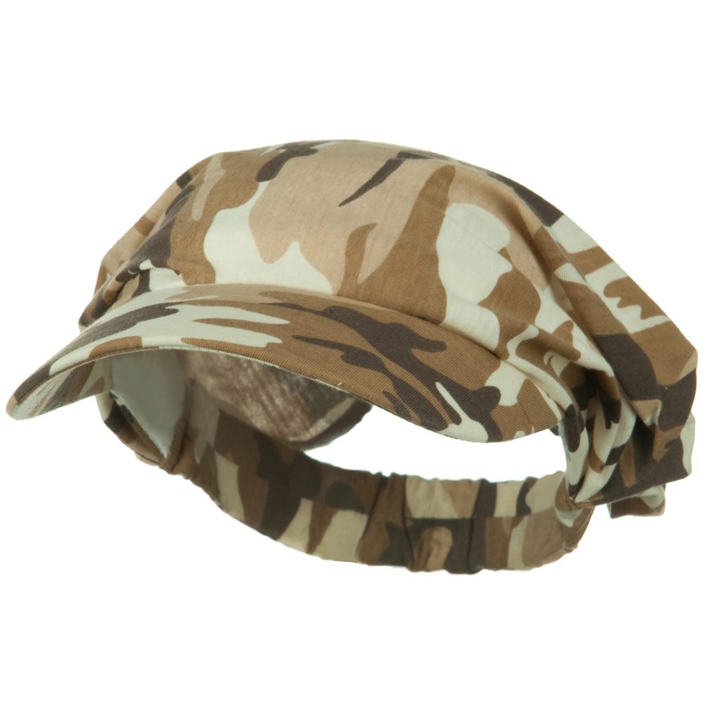 Polyester Convertible Elastic Band Camo Visor