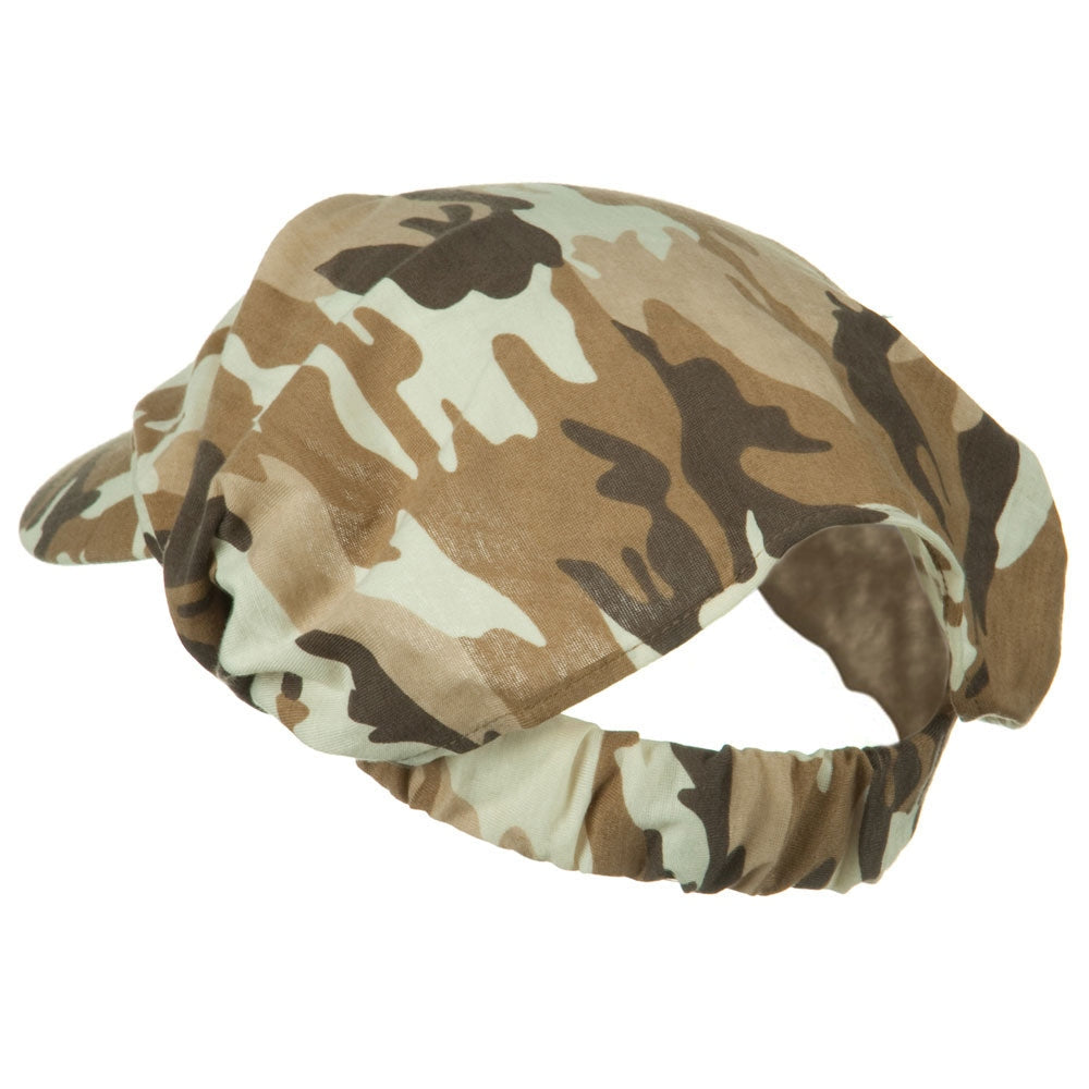 Polyester Convertible Elastic Band Camo Visor