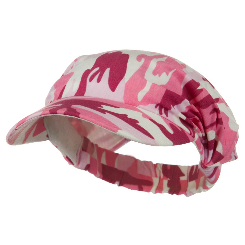 Polyester Convertible Elastic Band Camo Visor