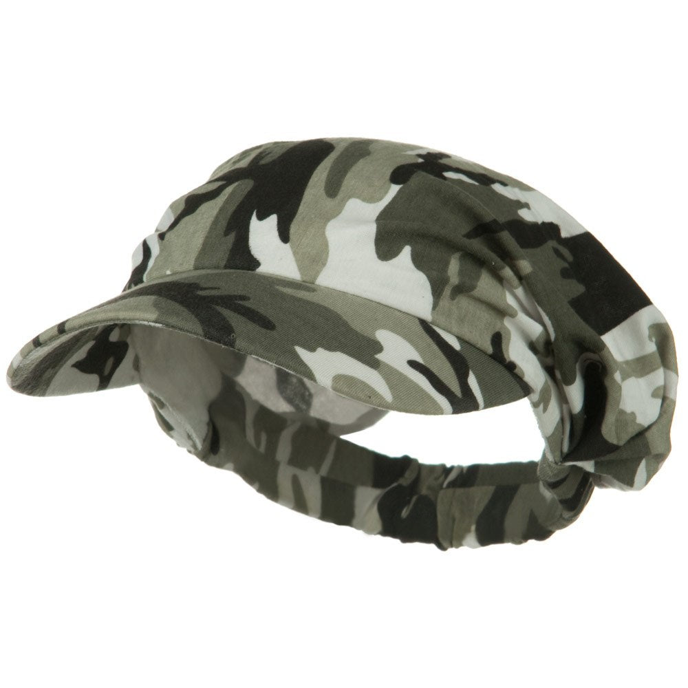 Polyester Convertible Elastic Band Camo Visor