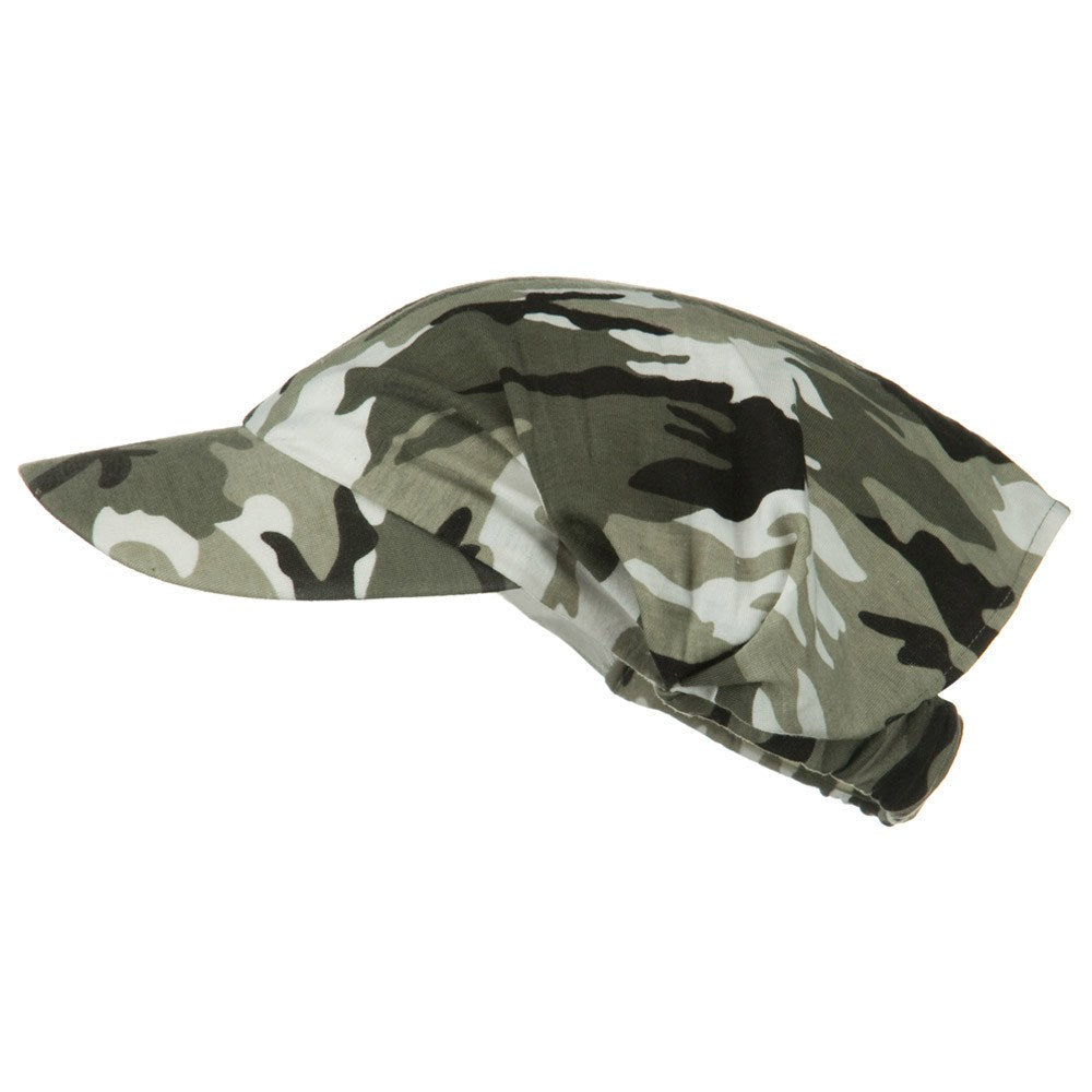 Polyester Convertible Elastic Band Camo Visor