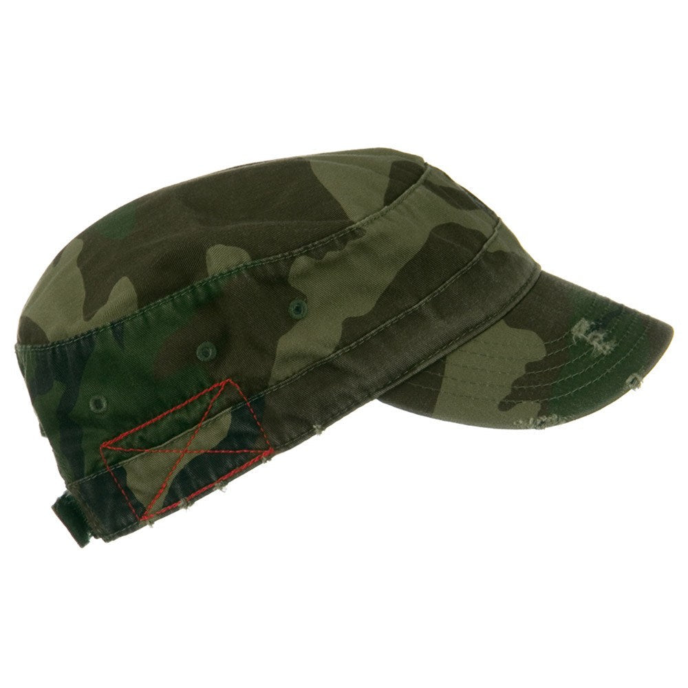 Enzyme Frayed Army Caps