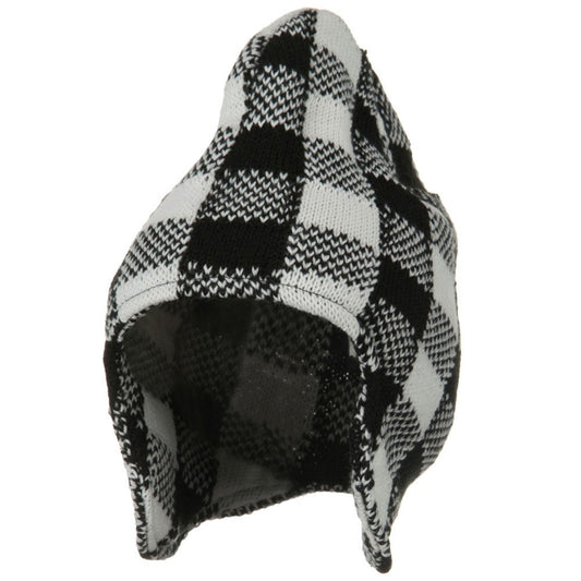 Buffalo Plaid Peruvian Beanie Hat