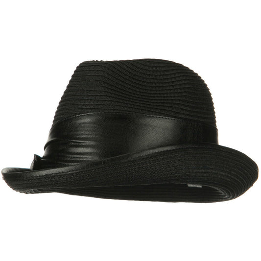 UPF 50+ Slanted Leather Brim Fedora
