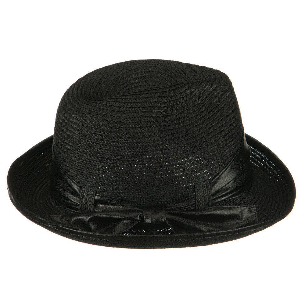 UPF 50+ Slanted Leather Brim Fedora