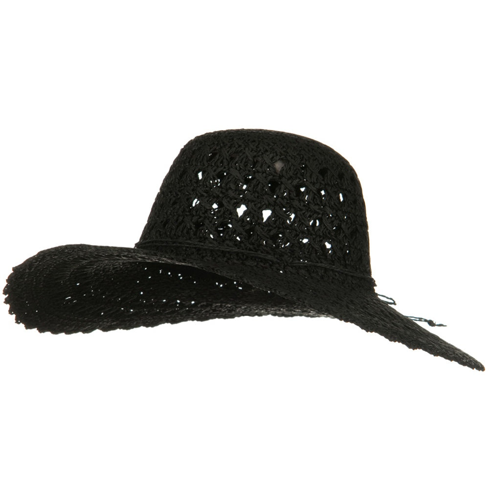 Toyo 5 Inch Flat Brim Fancy Crochet Hat