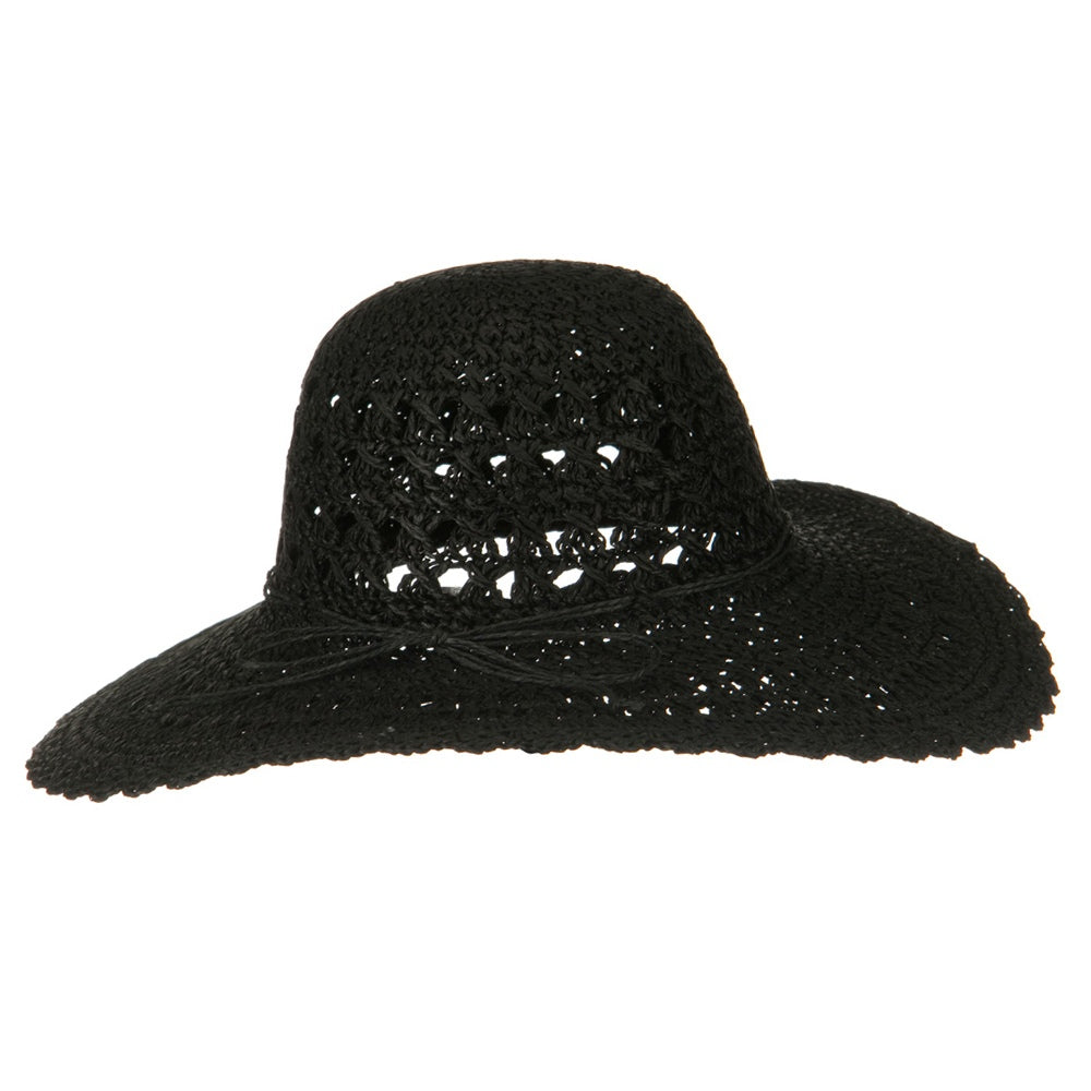 Toyo 5 Inch Flat Brim Fancy Crochet Hat