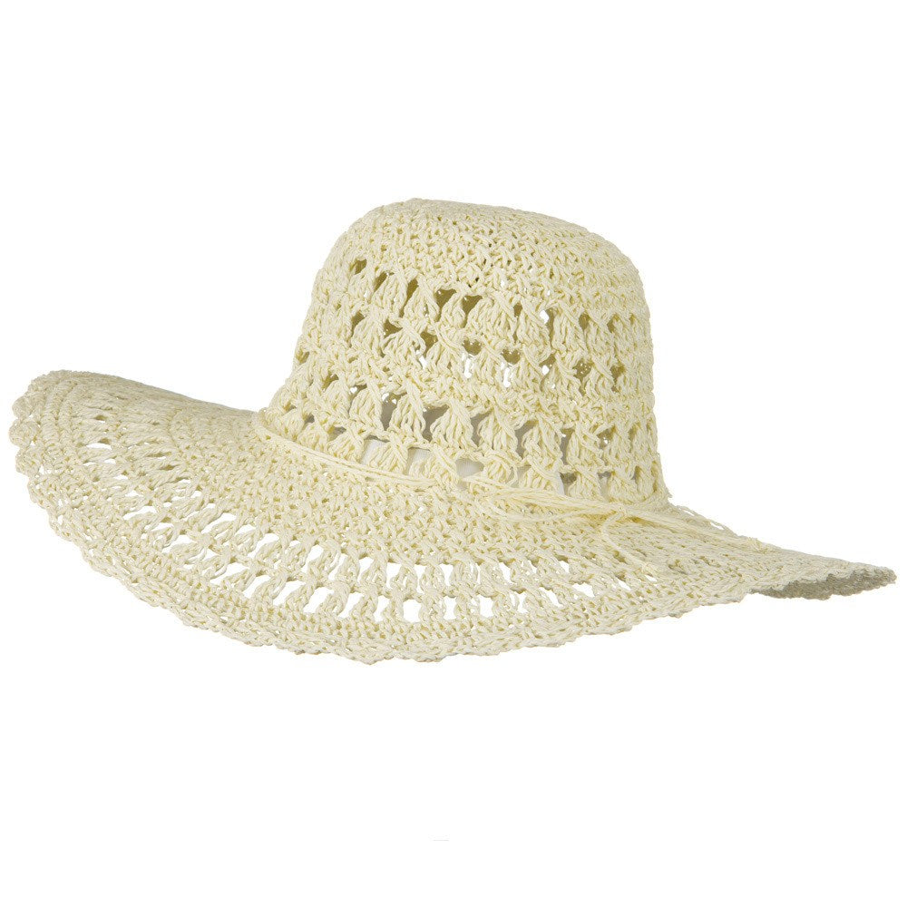 Toyo 5 Inch Flat Brim Fancy Crochet Hat