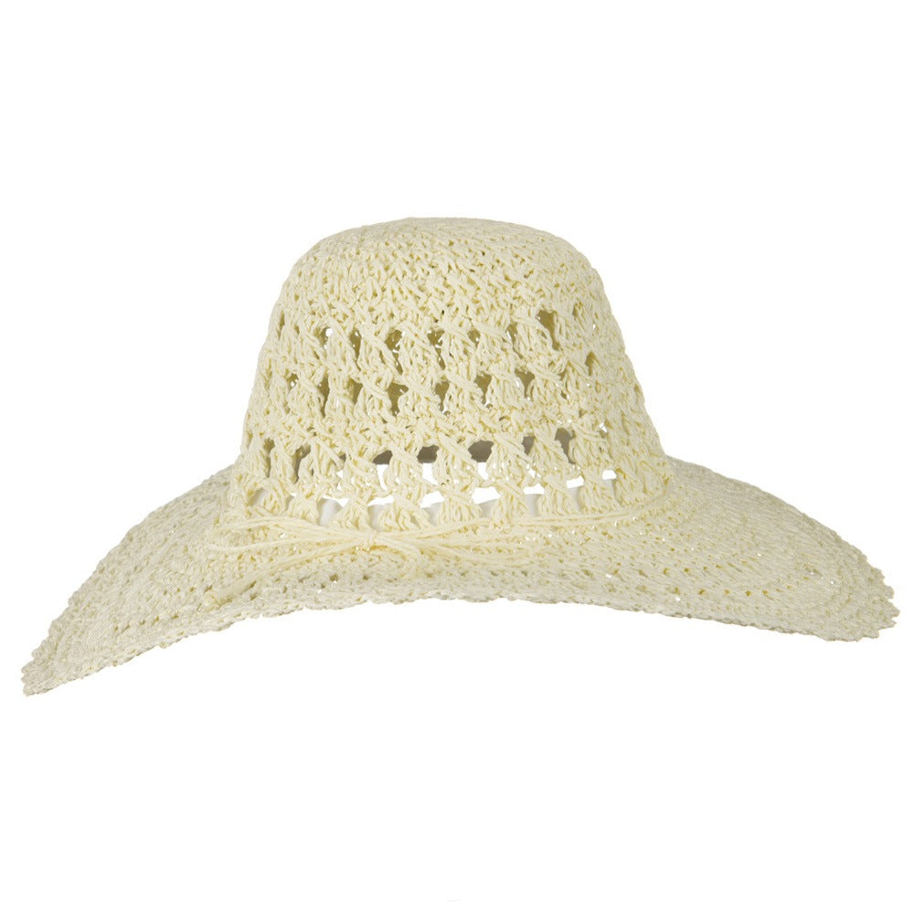 Toyo 5 Inch Flat Brim Fancy Crochet Hat