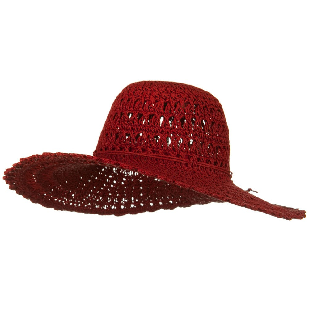 Toyo 5 Inch Flat Brim Fancy Crochet Hat