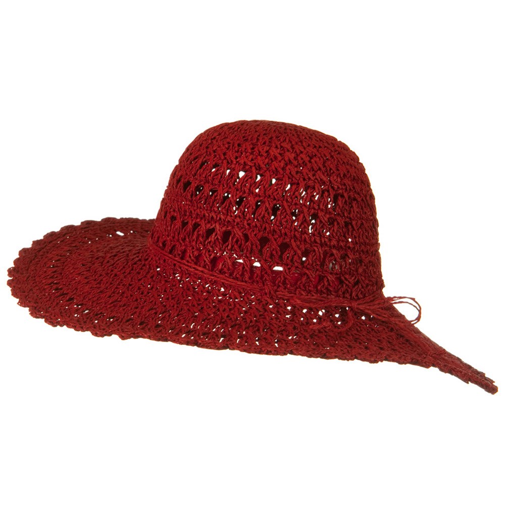 Toyo 5 Inch Flat Brim Fancy Crochet Hat