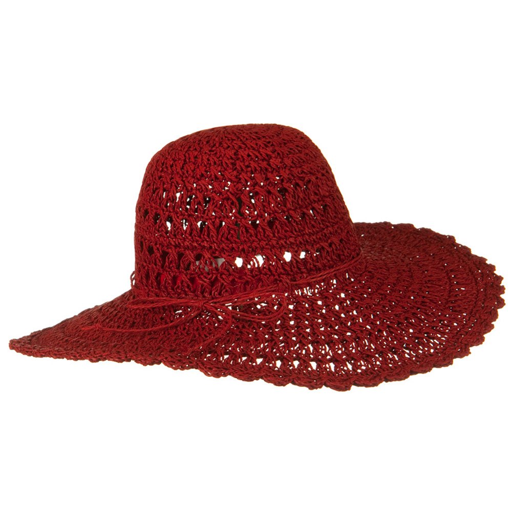Toyo 5 Inch Flat Brim Fancy Crochet Hat