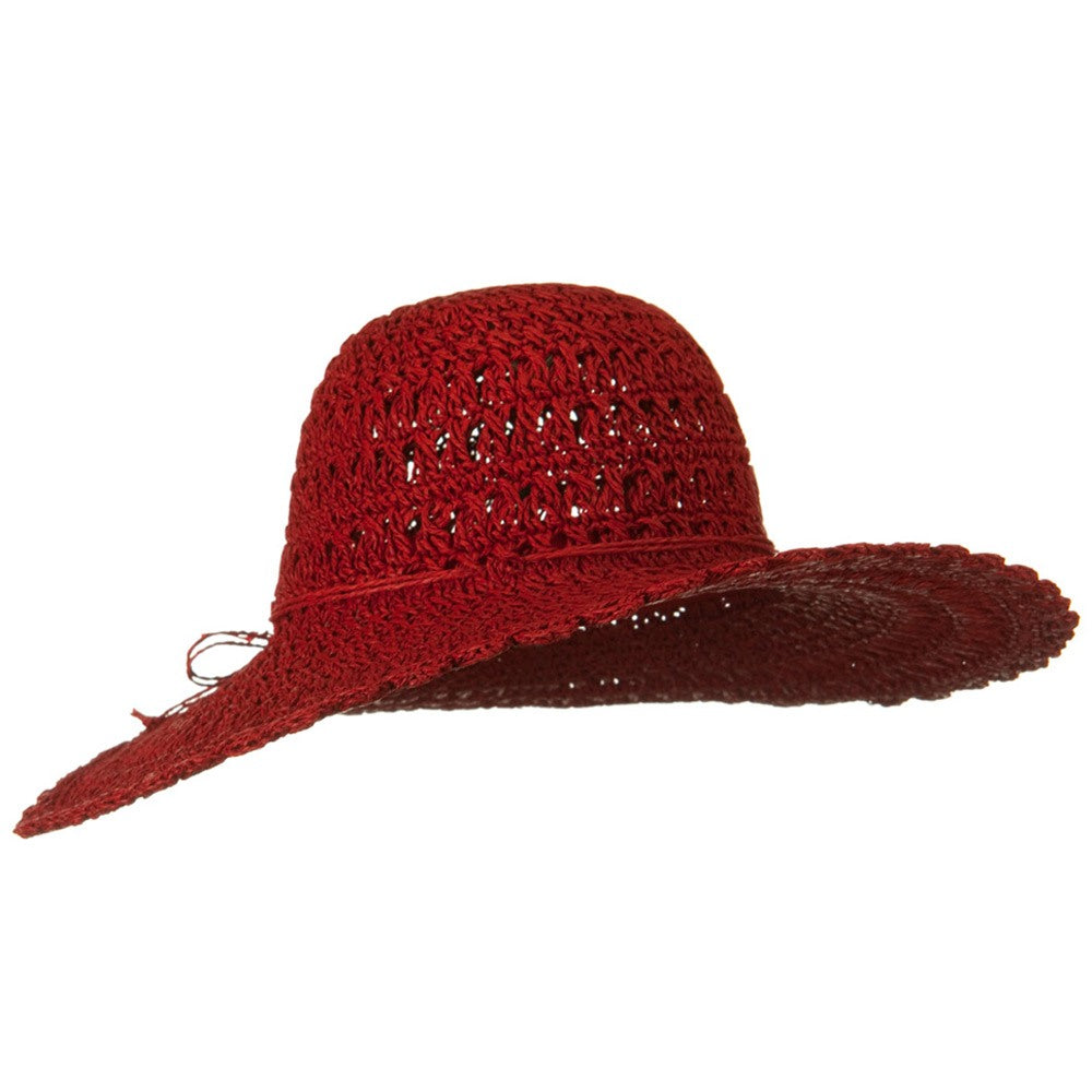 Toyo 5 Inch Flat Brim Fancy Crochet Hat