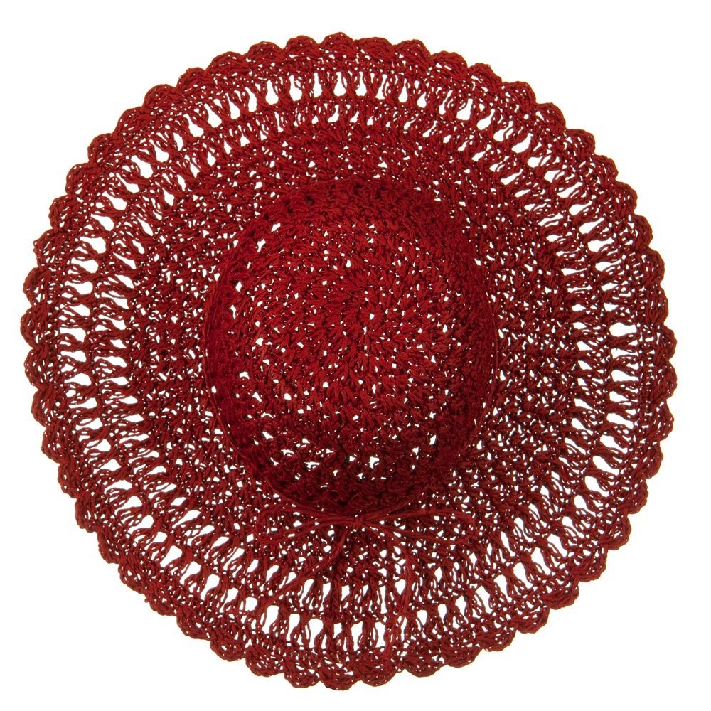 Toyo 5 Inch Flat Brim Fancy Crochet Hat