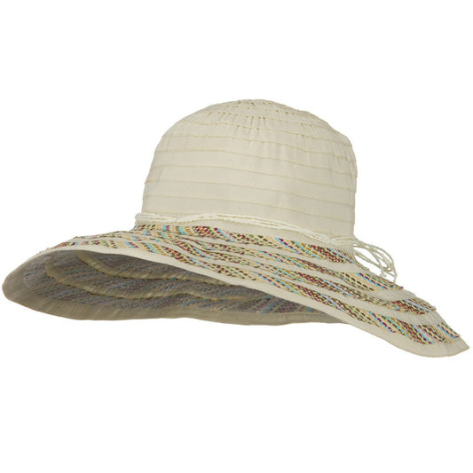 String Ribbon Braid 4 Inch Brim Hat