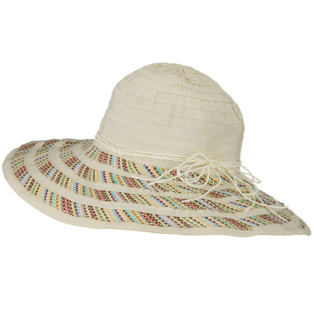 String Ribbon Braid 4 Inch Brim Hat