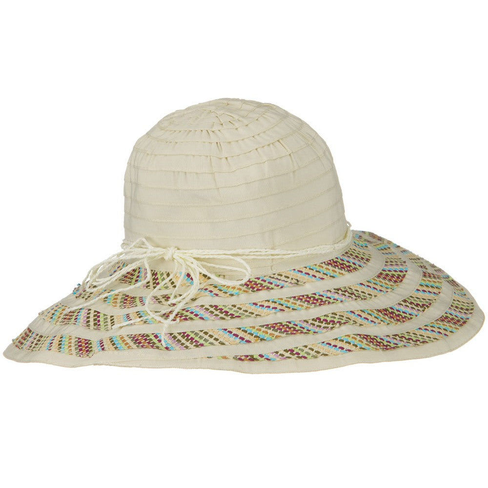 String Ribbon Braid 4 Inch Brim Hat