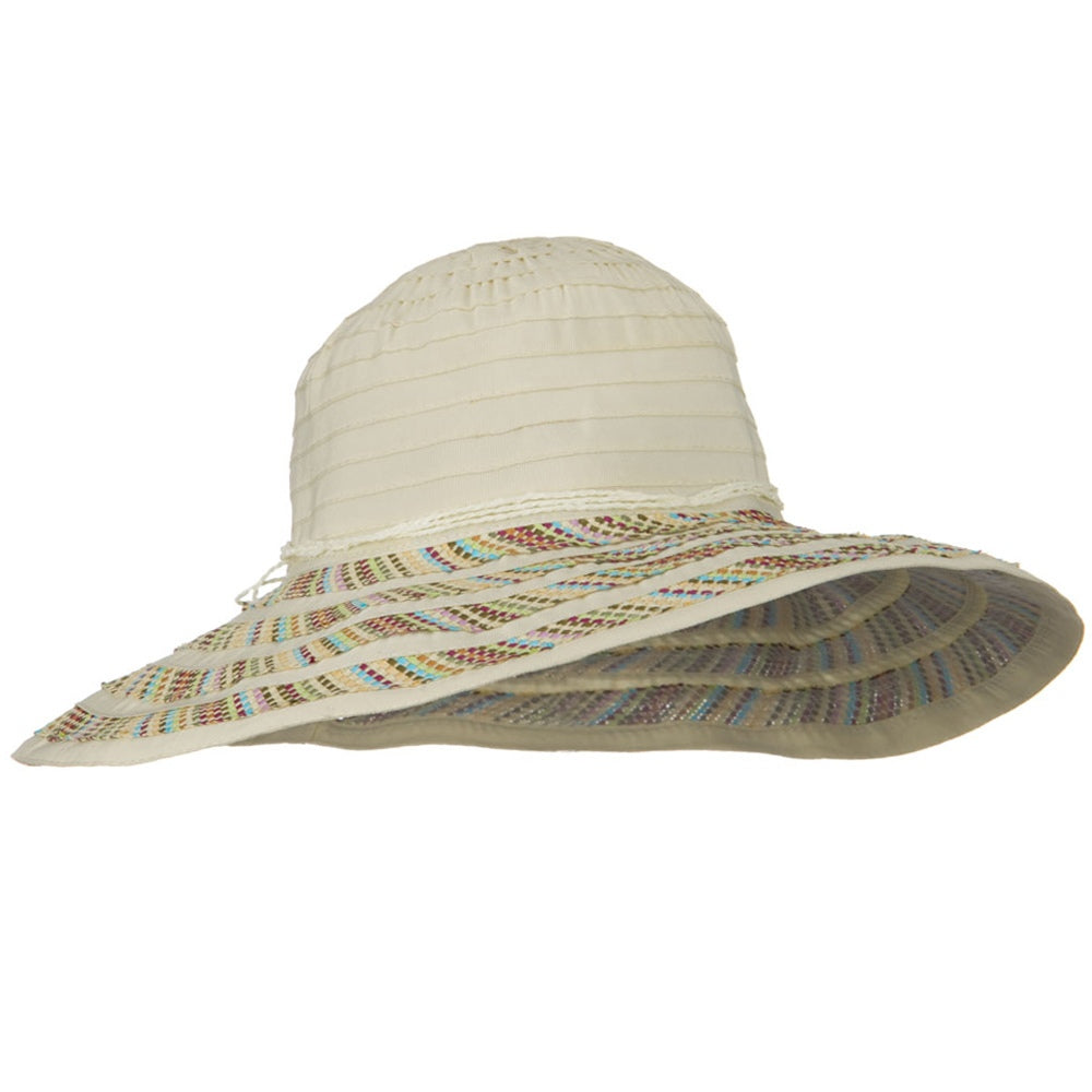 String Ribbon Braid 4 Inch Brim Hat