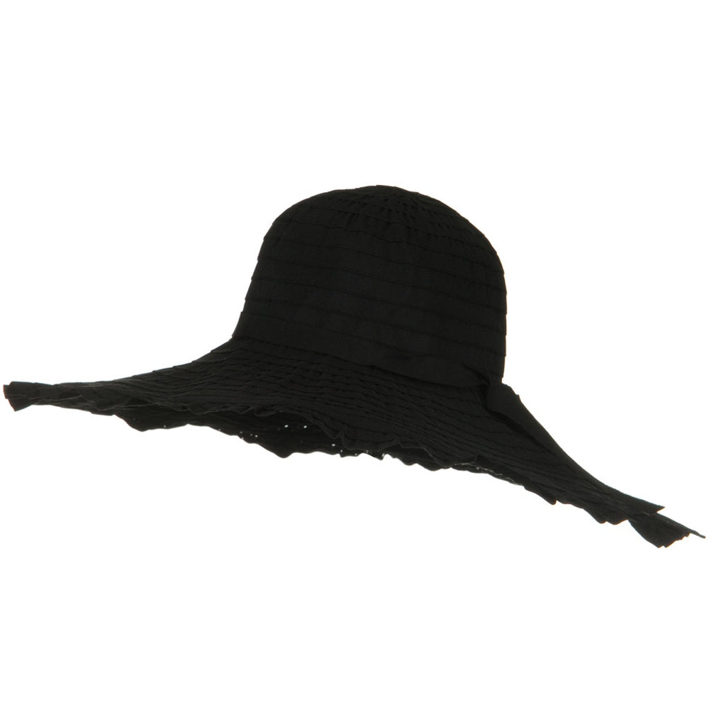 Ribbon With Ruffle 6 Inch Flat Brim Hat