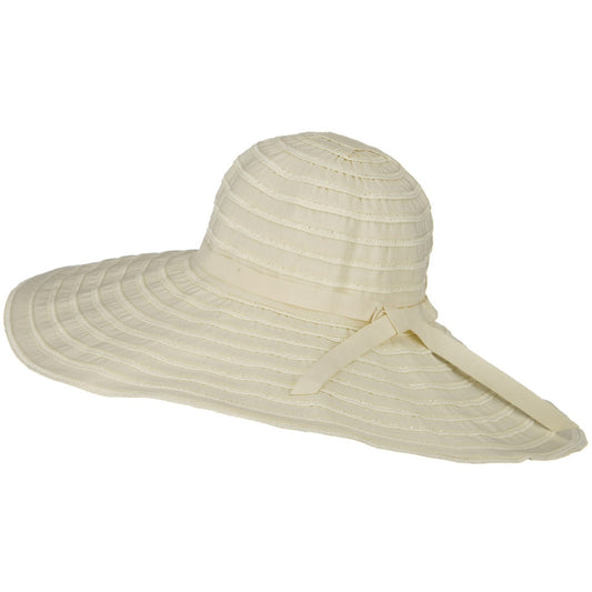 Ribbon Wide Brim Braid Self Tie Hat