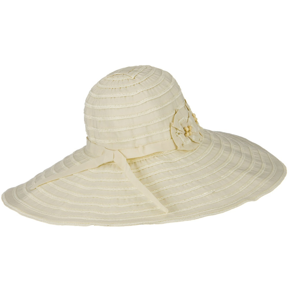 Ribbon Wide Brim Braid Self Tie Hat