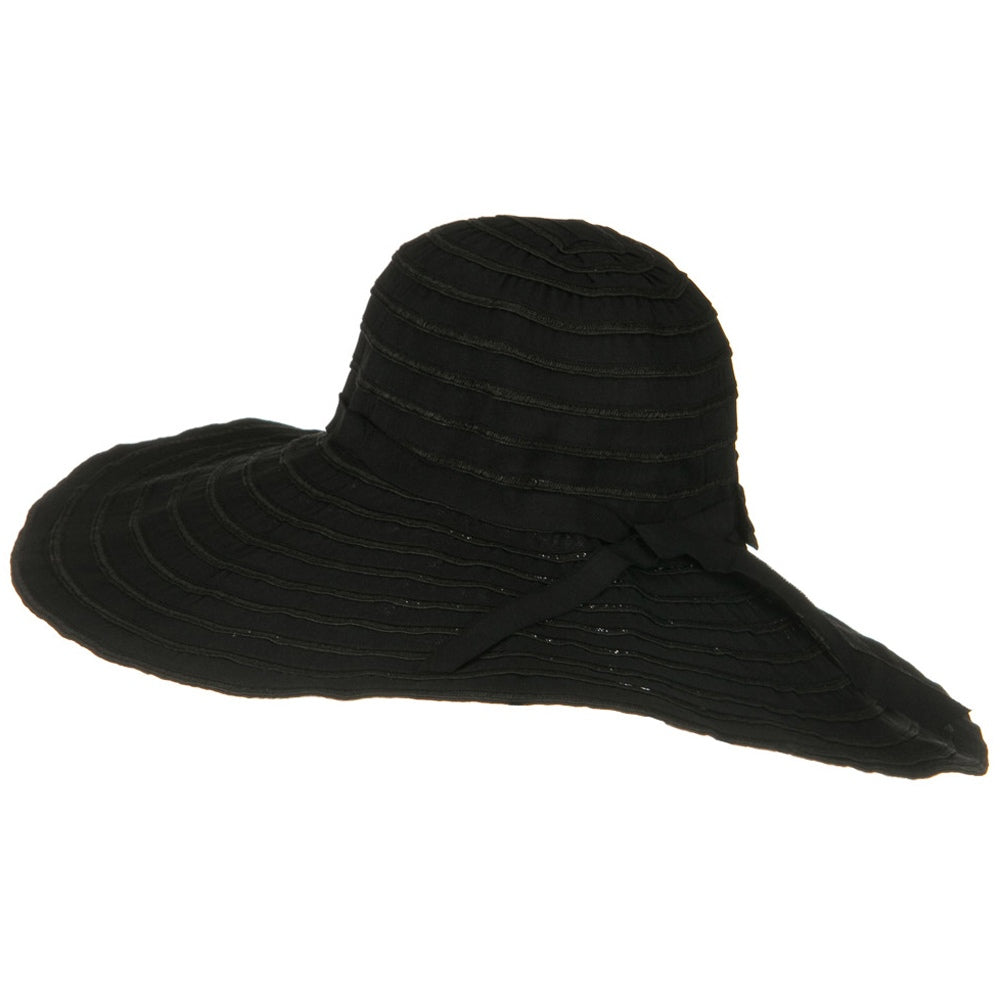 Ribbon Wide Brim Braid Self Tie Hat