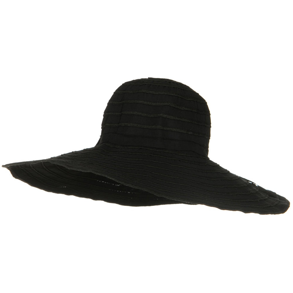 Ribbon Wide Brim Braid Self Tie Hat