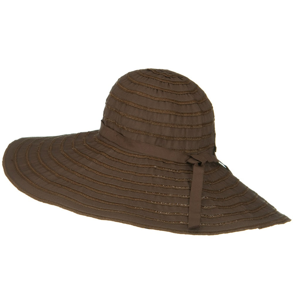 Ribbon Wide Brim Braid Self Tie Hat