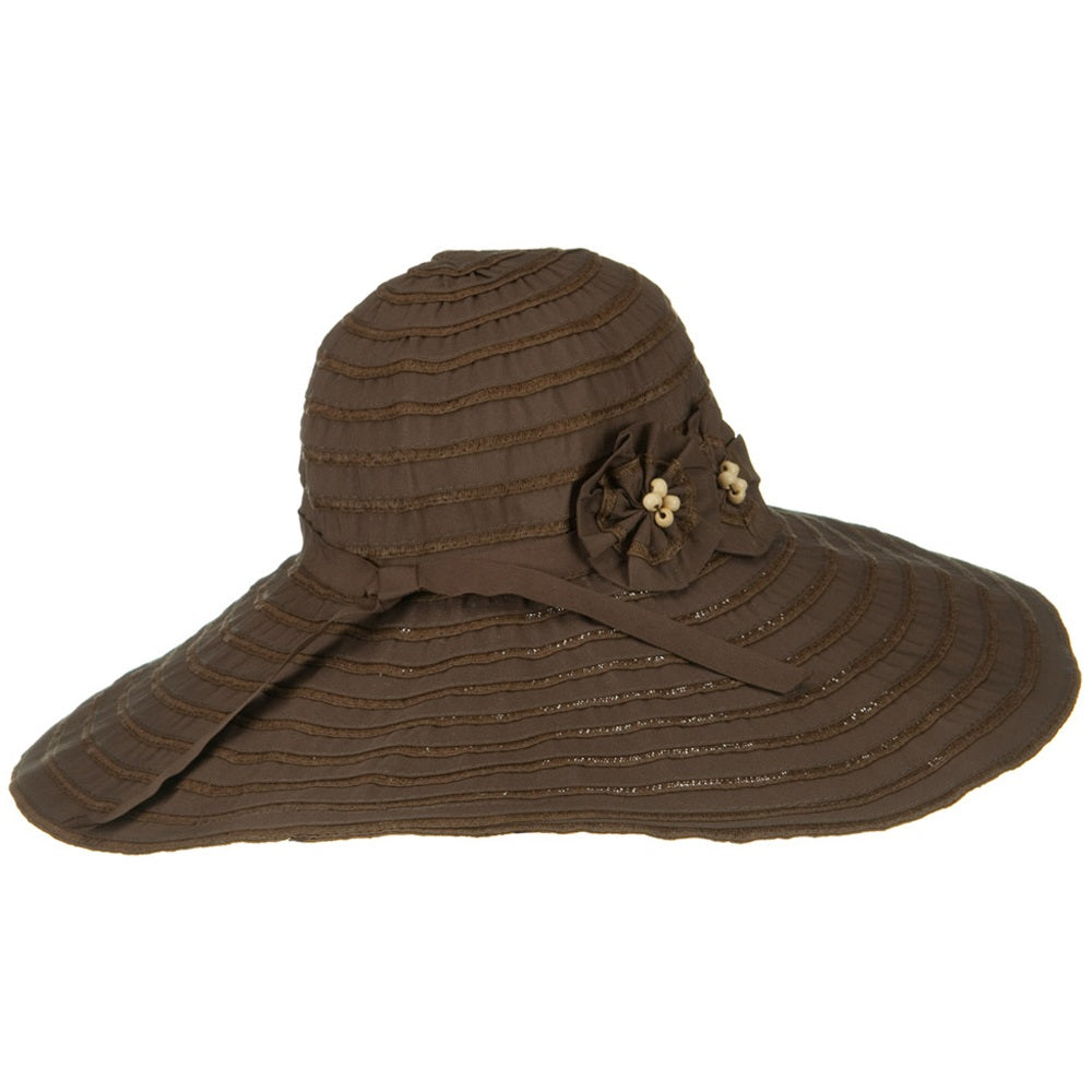 Ribbon Wide Brim Braid Self Tie Hat