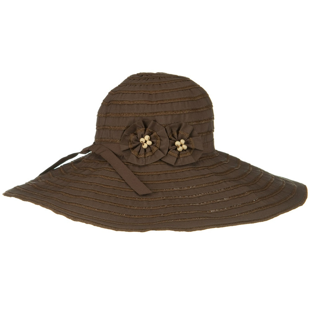 Ribbon Wide Brim Braid Self Tie Hat