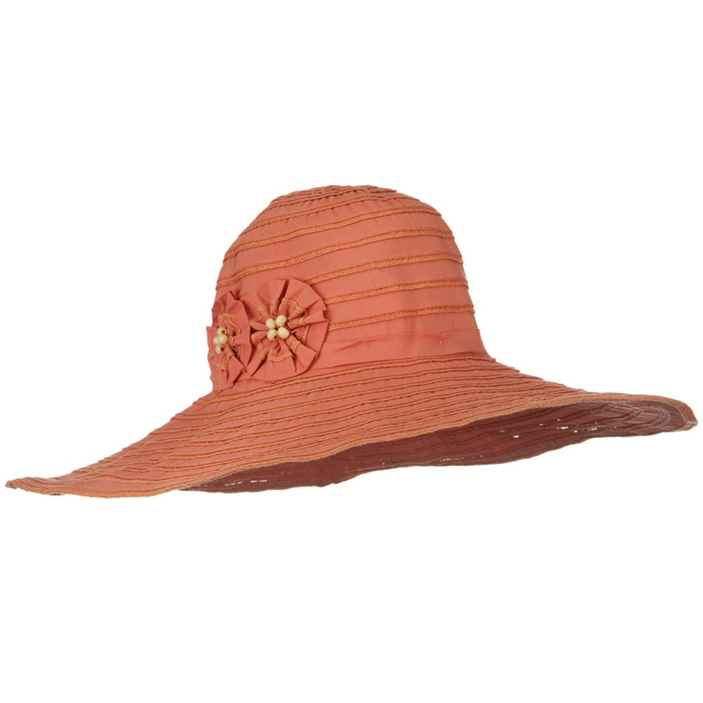 Ribbon Wide Brim Braid Self Tie Hat