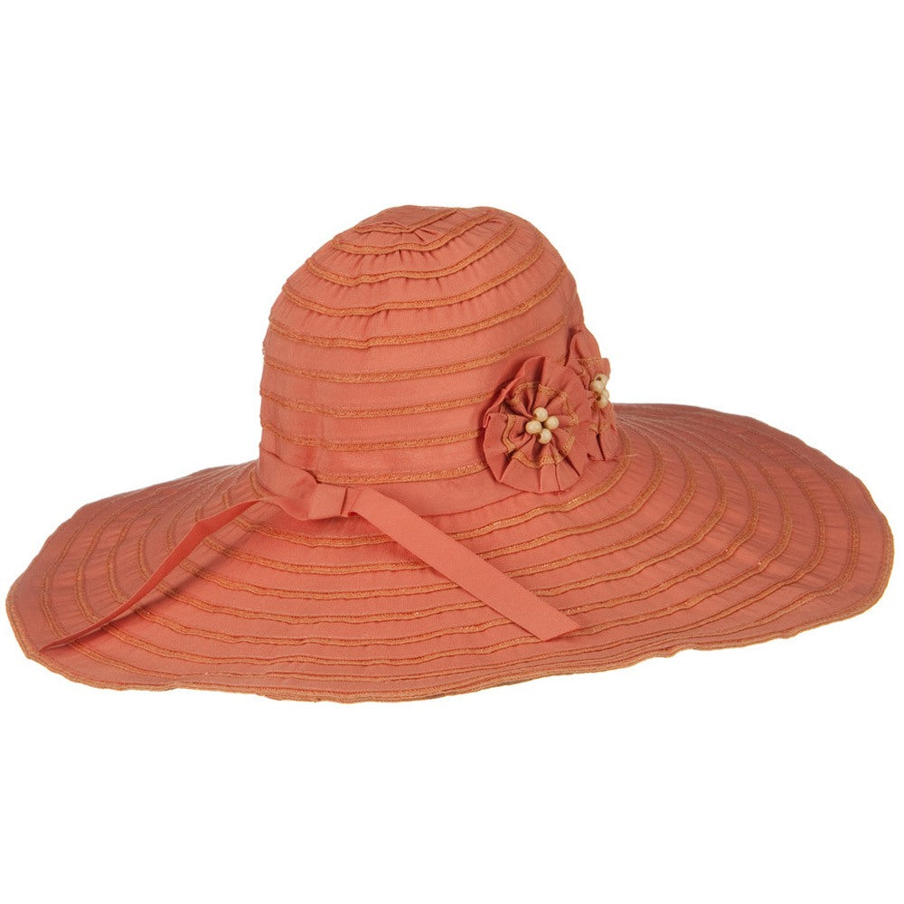 Ribbon Wide Brim Braid Self Tie Hat