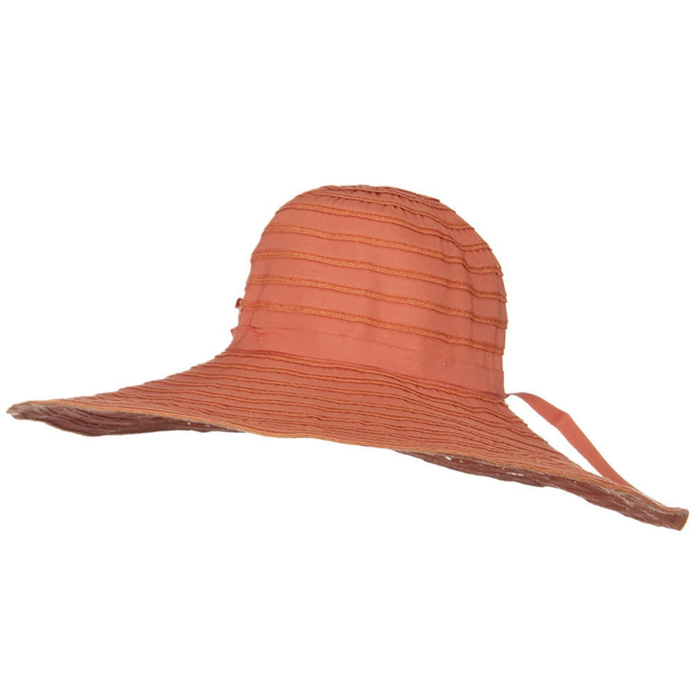 Ribbon Wide Brim Braid Self Tie Hat