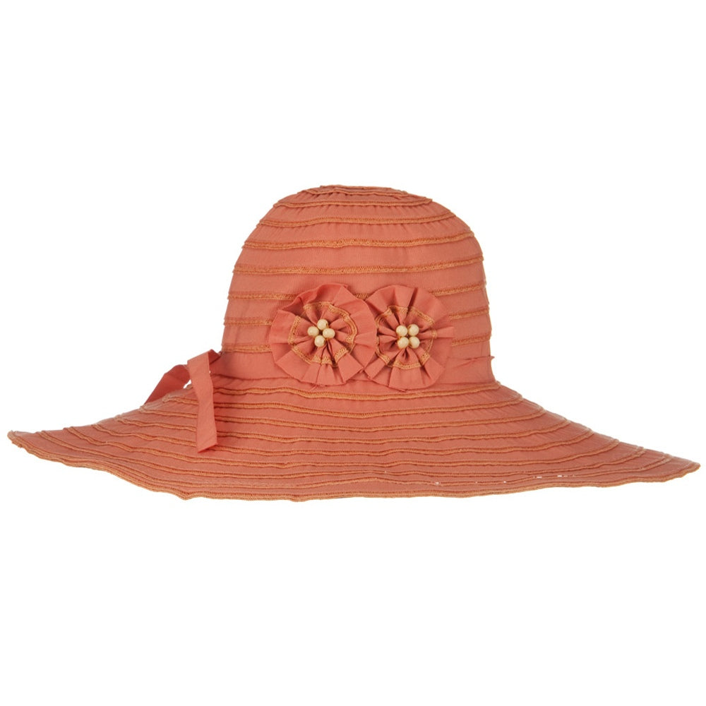 Ribbon Wide Brim Braid Self Tie Hat