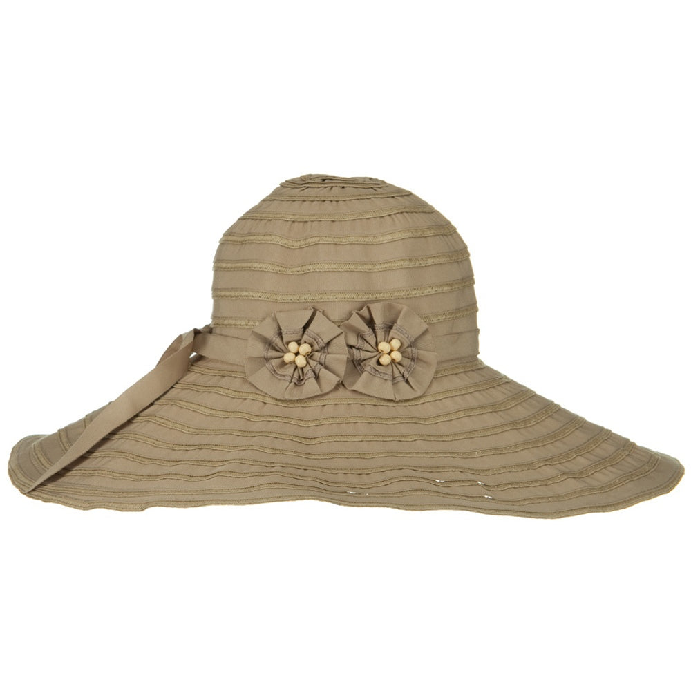 Ribbon Wide Brim Braid Self Tie Hat